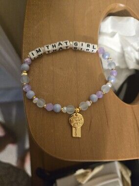Little Words Project 'I'm That Girl' Lavender Beaded Stretch Bracelet - KINDflue